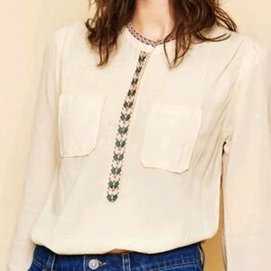Marie Louise de Monterey NWTs Braid Trim Blouse